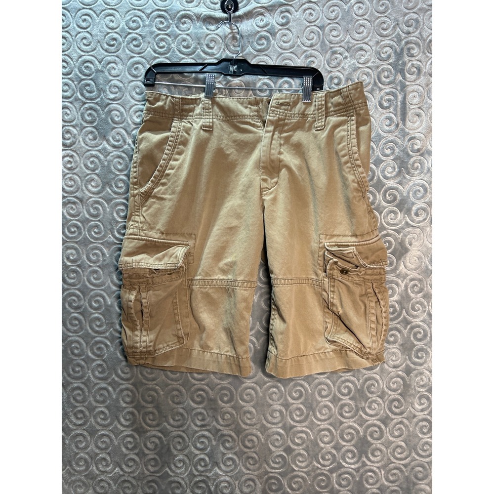 Old Navy Cargo Shorts Tan Khaki Mens Size 31 Zip Fly Casual Outdoor‎